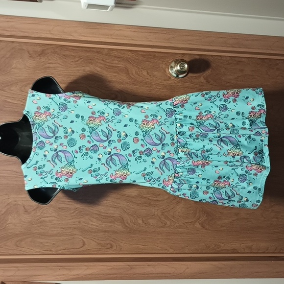 Disney Ariel Little Mermaid Girls Tank Fit and Flare Dress Lg - Picture 4 of 7